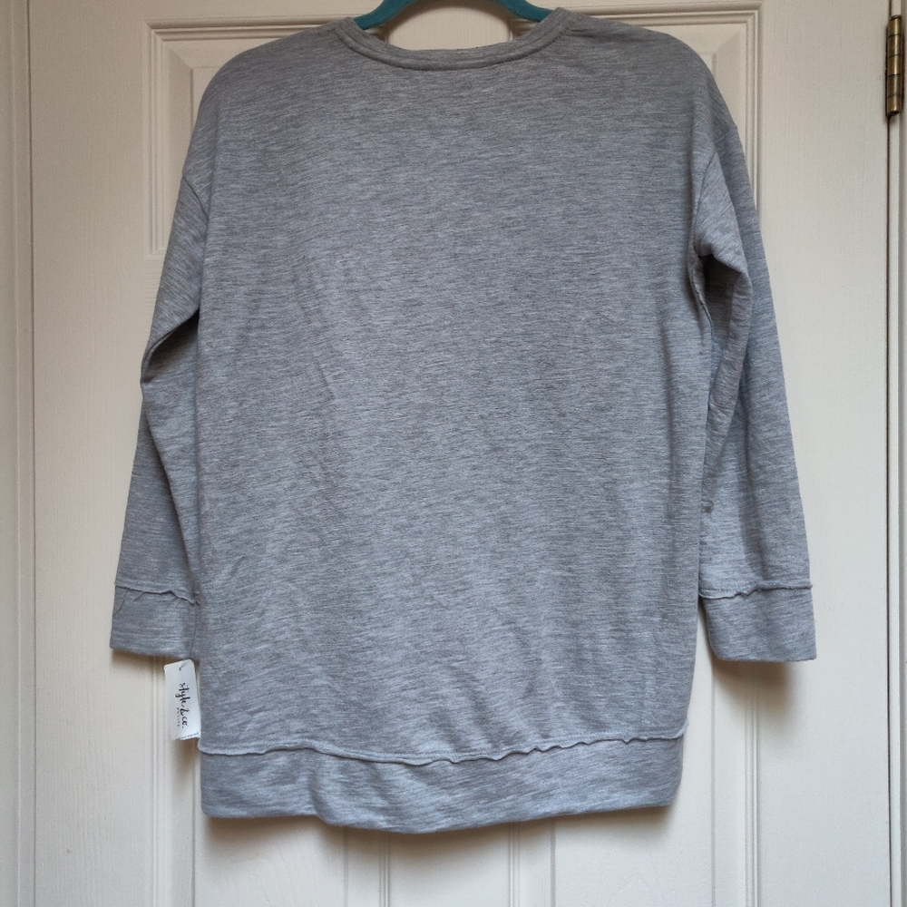 NWT Style & Co Beaded Sweatshirt Petite Medium - Picture 2 of 8